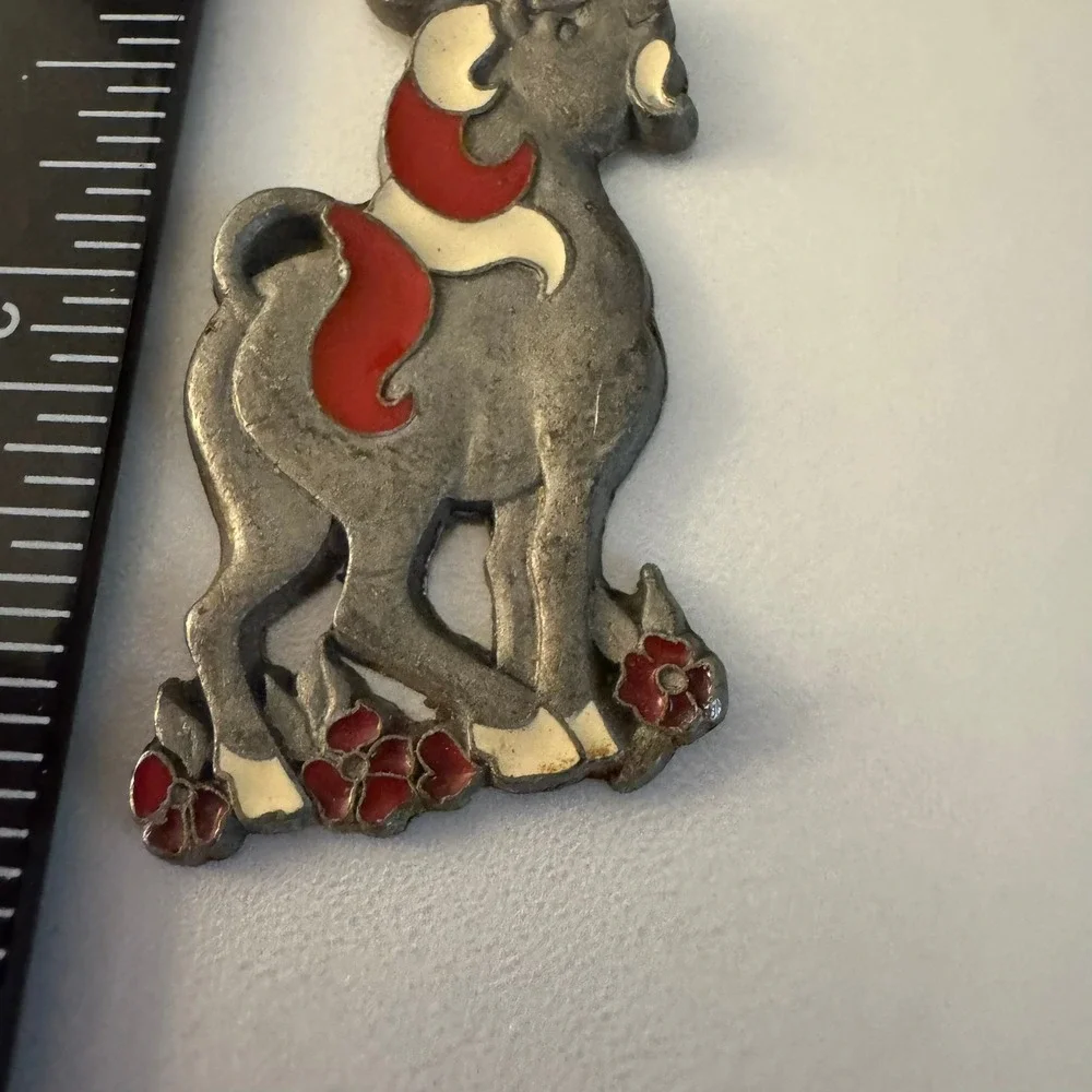 Vintage I Love Unicorns Pewter Keychain Cliffe Pewter Made in 1986, Novelty Gift